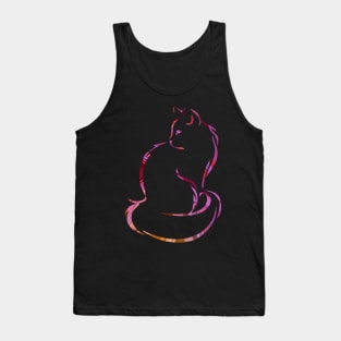 Ornate Abstract Cat Colorful Illustration Tank Top